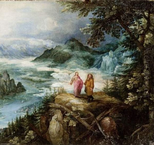 Paysage De Montagne Avec La Tentation Du Christ Oil Painting by Jan Brueghel Le Vieux