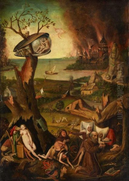 Versuchung Des Heiligen Antonius Oil Painting by Pieter The Elder Brueghel