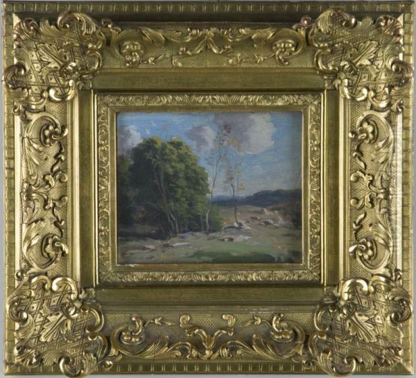 Pasture Oil Painting by George Matthew Bruestle