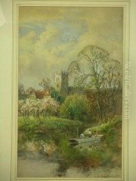 River Scenes Oil Painting by Louis Burleigh Bruhl