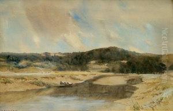 Low Tide On The Conway Oil Painting by Louis Burleigh Bruhl