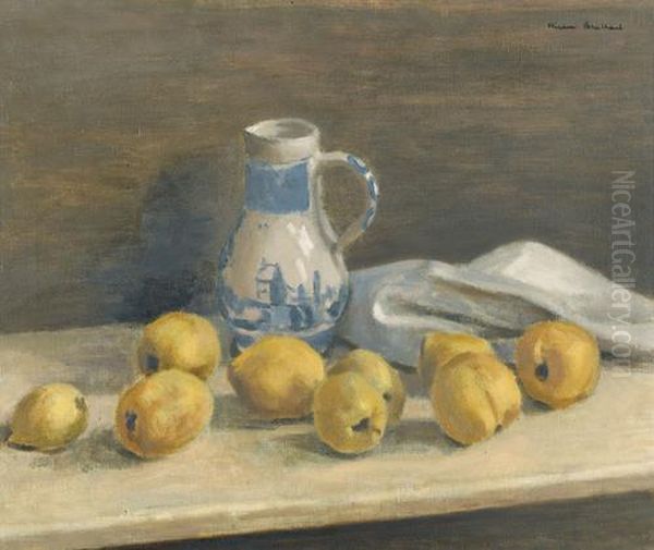 Stillleben Mit Quitten Und Krug Oil Painting by Ernest Hiram Brulhard