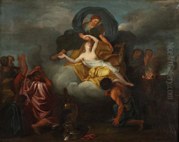 Le Sacrifice D'iphigenie Oil Painting by Charles Lebrun