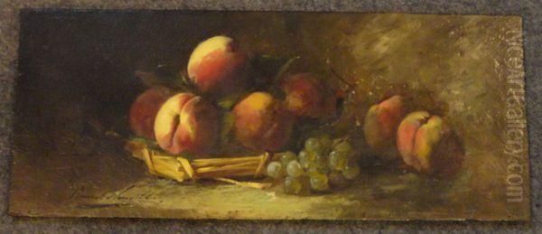 Nature Morte Aux Peches Oil Painting by Alphonse de Neuville