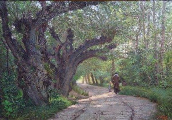  Promenade Dans Le Parc  Oil Painting by Jean Baptiste Brunel