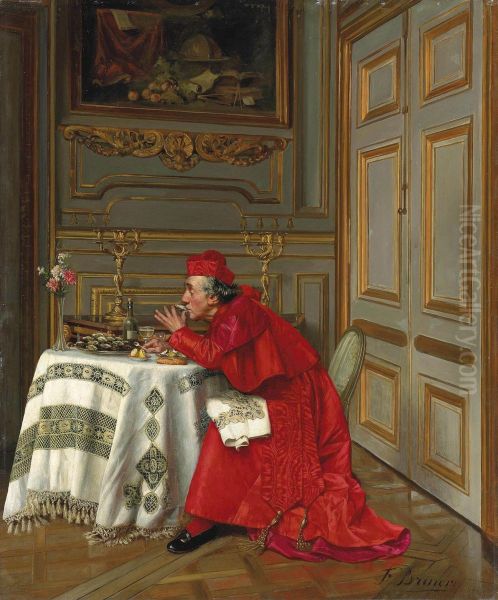 Le Repas D'huitres Oil Painting by Francois Brunery