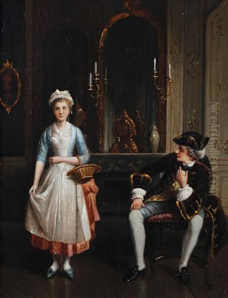 The New Maid Oil Painting by Francois Brunery