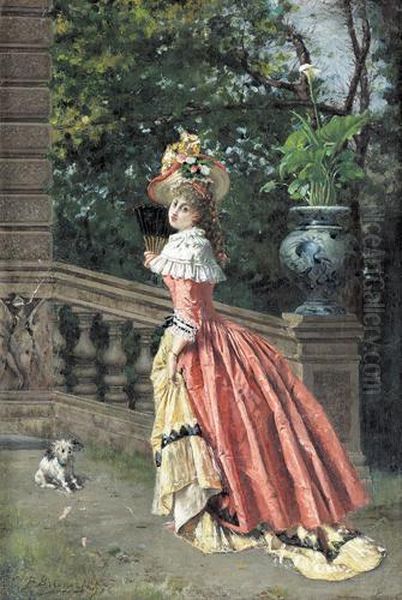 Nobildonna Oil Painting by Francois Brunery