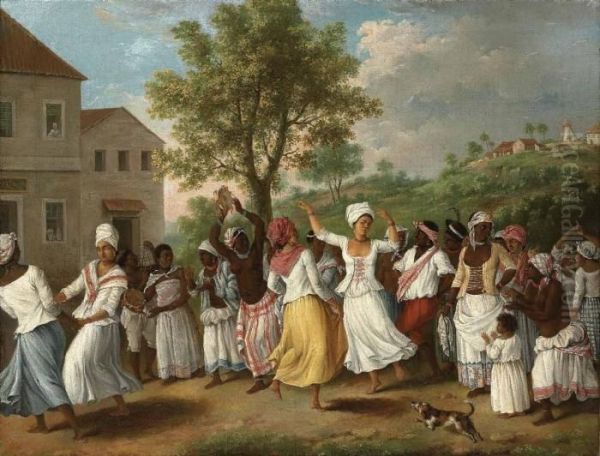 A Negroes Dance In The Island Of Dominica Oil Painting by Agostino Brunias