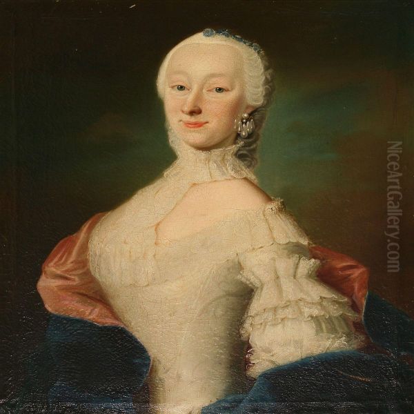 Portrait Of Frederikke Louise Herslev by Andreas Brunniche