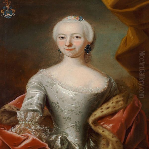 Portrait Of Margrethe Benzon by Andreas Brunniche