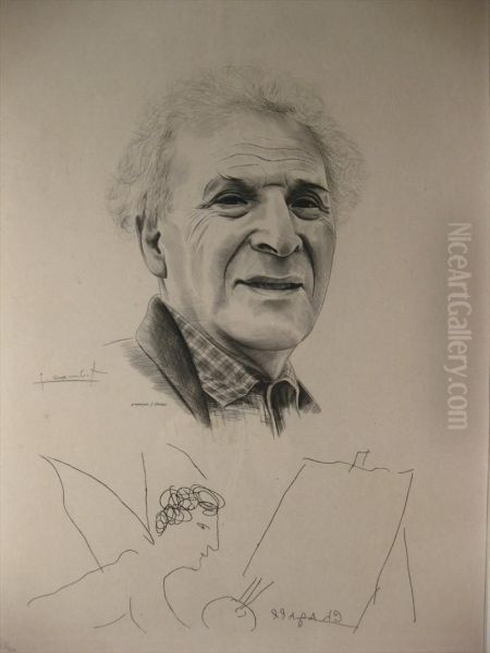 Portrait Of Marc Chagall Oil Painting by Jacques N. Brunot