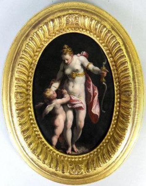 Venuspunishing Cupid Oil Painting by Domenico Brusasorzi