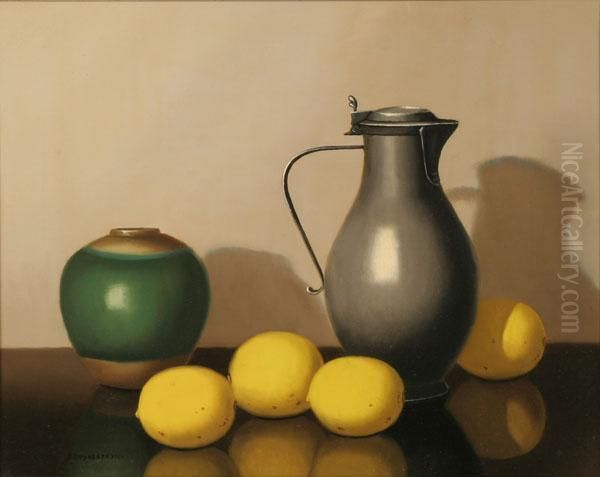 Still Life With Lemons Oil Painting by Nicolaas Bruynesteyn