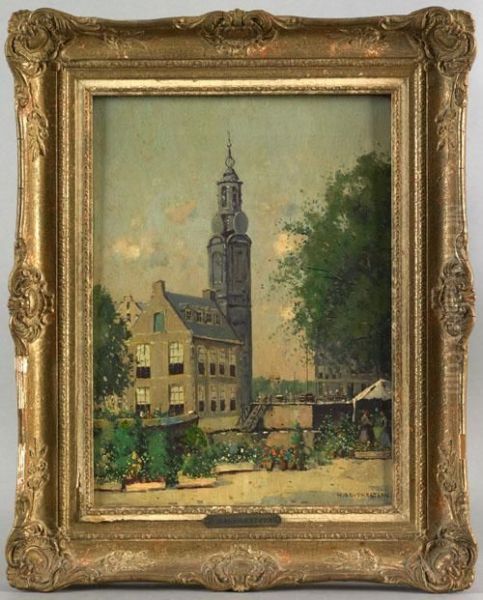 City Scene Oil Painting by Nicolaas Bruynesteyn