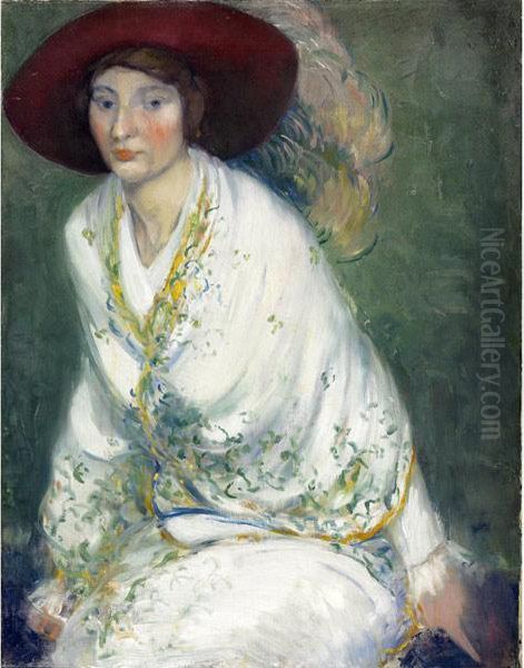 Portrait Of Maude Oil Painting by Everett Lloyd Bryant