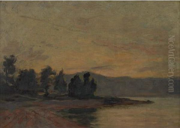 Sunset On The Lake Oil Painting by William Brymner