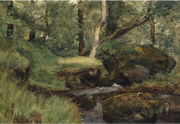 Forest Interior Oil Painting by William Brymner