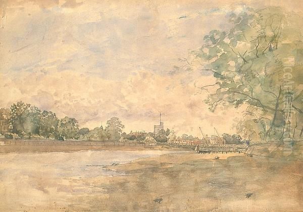 The Thames At Putney. Oil Painting by George F. Buchanan