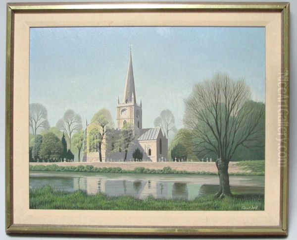 The Church Oil Painting by Charles A. Buchel