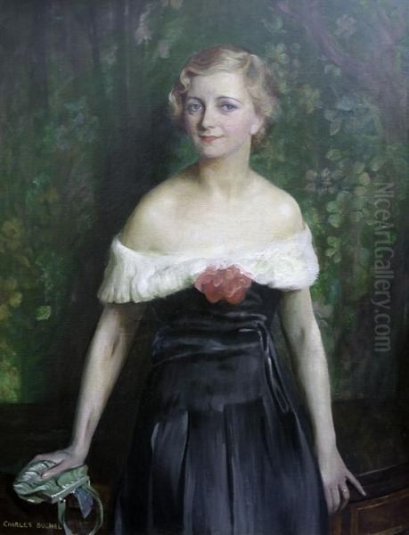 Portrait Of A Lady Oil Painting by Charles A. Buchel