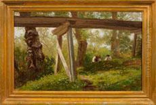 Holzviadukt Im Wald Bei Weimar Oil Painting by Karl Buchholz