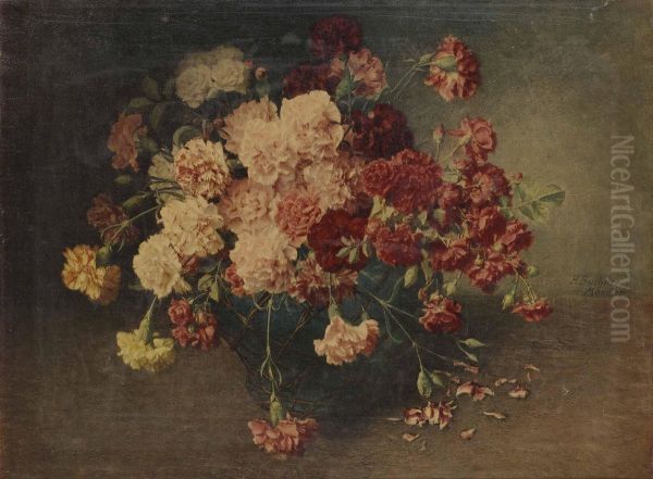 Blomsterstilleben Oil Painting by Hans Buchner