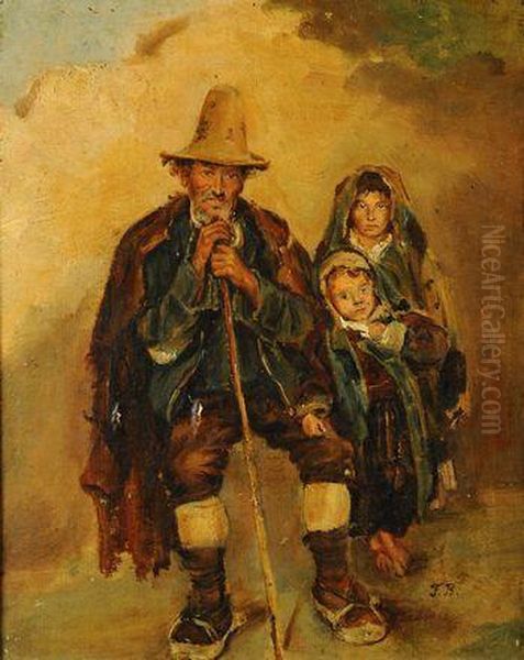 Ritratto Di Famiglia Oil Painting by Frank Buchser