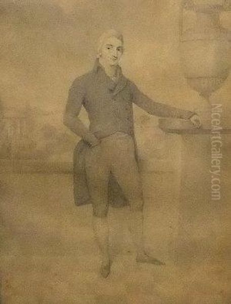 Portrait Of A Gentleman Standing Full-length By An Urn Oil Painting by Adam Buck