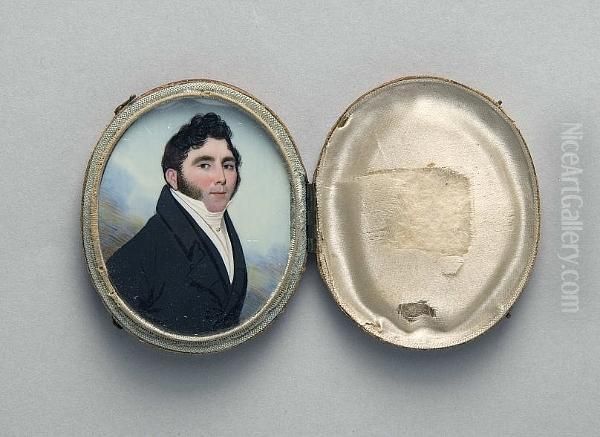 Portrait Miniature Of A Young Gentleman Oil Painting by Frederick Buck