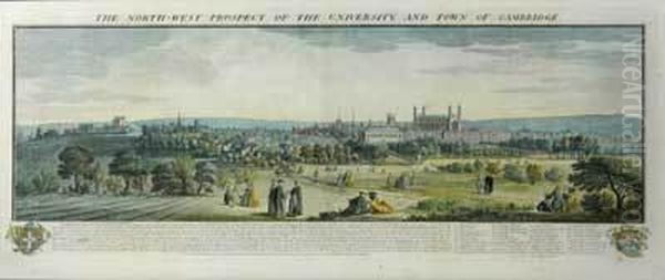 The North-west Prospect Of The University And Town Of Cambridge Oil Painting by Samuel Buck