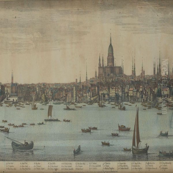 Largepanorama Of London Oil Painting by Nathaniel and Samuel Buck