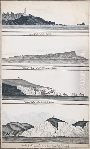 Fourteen Pencil Drawings Of The Coastline Oil Painting by William Henry Buck