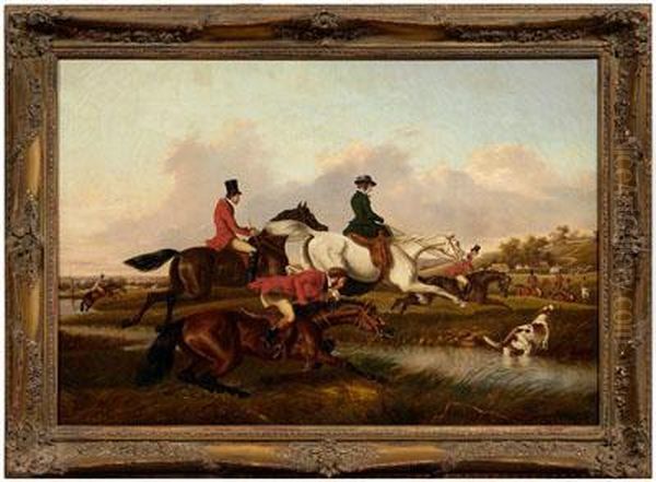 Fox Hunting Scene Oil Painting by William Henry Buck