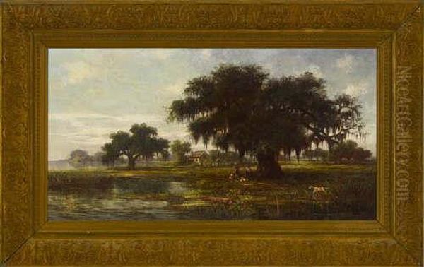 Morning Respite After The Duck Hunt, North Shore, Lake Pontchartrain Oil Painting by William Henry Buck