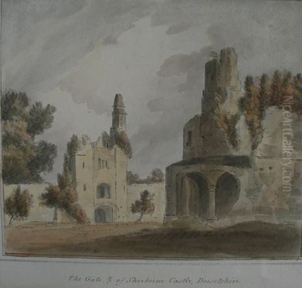 The Gate Of Sherborne Castle, Dorsetshire Oil Painting by John Chessell Buckler