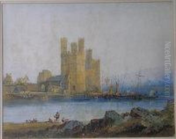 The Eagle Tower-caernarvon Castle Oil Painting by John Chessell Buckler