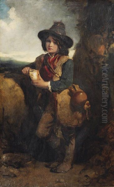 Angelo, A Peasant Boy Of Roman Campagna Oil Painting by Richard Buckner