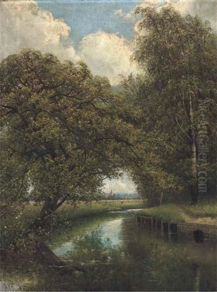 Near The Mill, Catford, Kent Oil Painting by Frederick Buckstone