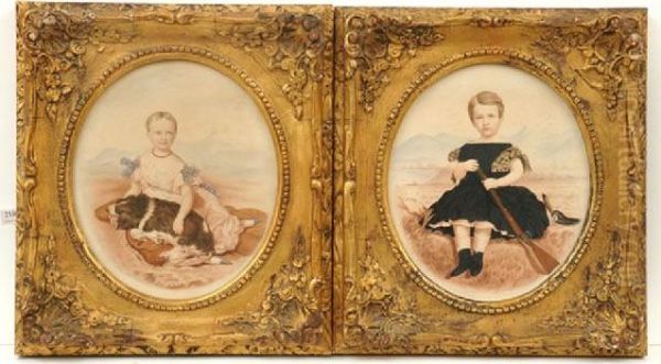 Depicting Young Children Oil Painting by W. Buckwood