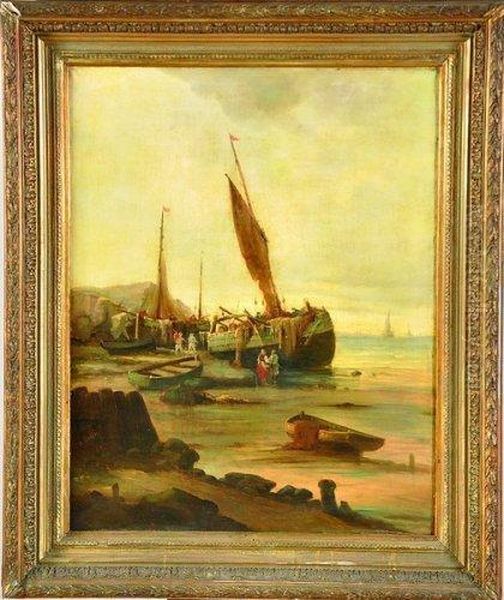 retour De La Peche Oil Painting by A. Budin