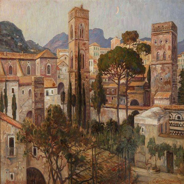 Henimod Aften, Ravello Oil Painting by Carl Budtz-Moller