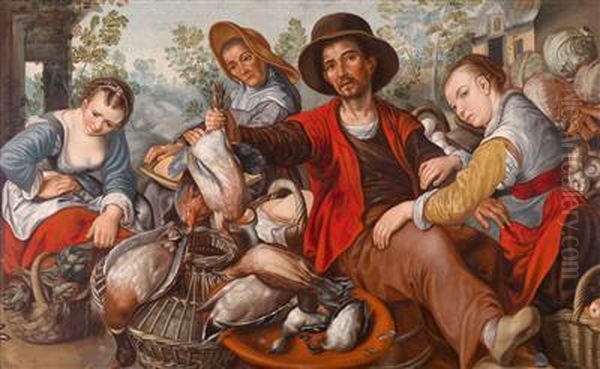 Grose Marktszene Oil Painting by Joachim Beuckelaer