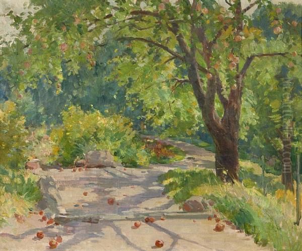 Looking Toward Lower Garden From Paradise Path Hillside Oil Painting by Karl Albert Buehr