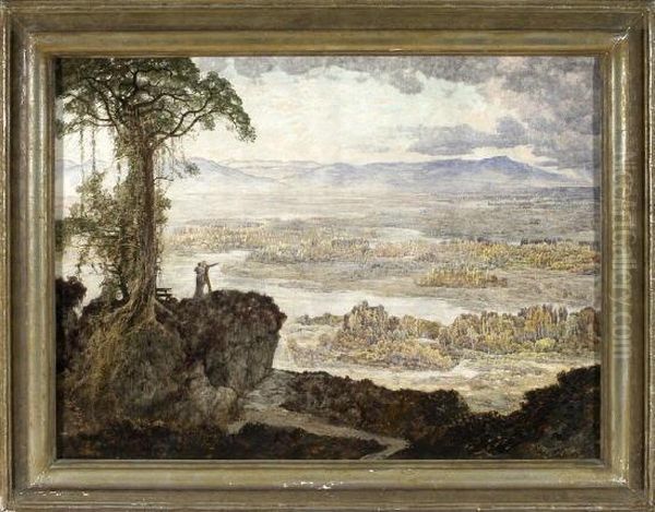 Parchen Auf Einer Anhohe Vor Weiter Landschaft by Hans Adolf Buhler