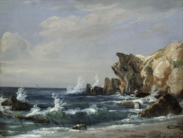 Kustenlandschaft Auf Capri Oil Painting by Rudolf Johan Buhlmann