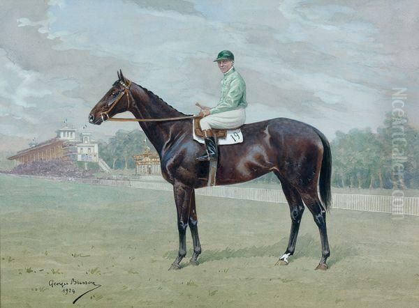 Ugauda Devant Les Tribunes De Chantilly Oil Painting by Georges J. Buisson