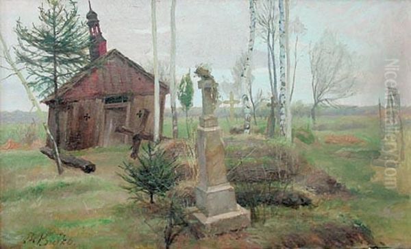 Pejzaz Oil Painting by Boleslaw Bujko