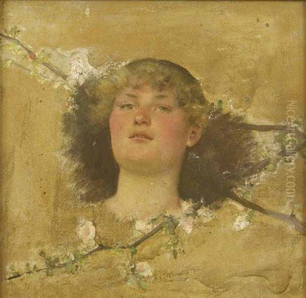 Portrait De Femme, Etude Oil Painting by Eugene Buland