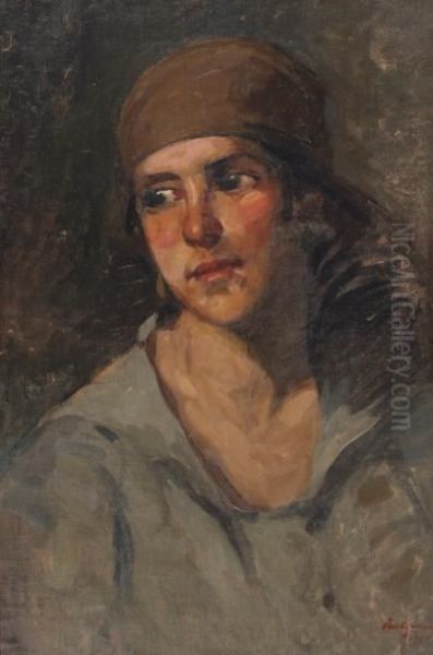 Portrait D'homme Au Turban Oil Painting by Petru Bulgaras